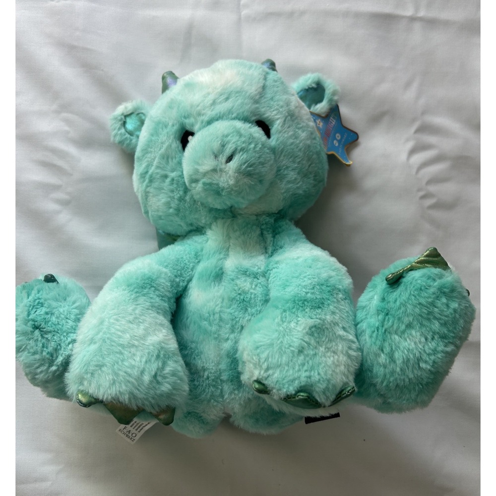 FAO Schwarz Glow Brights Dragon Plush 12" LED Lights with Sound Stuffed Toy Used